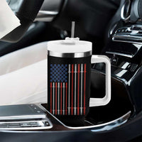 Fitness Gym Barbell Powerlifting Patriotic American Flag Tumbler With Handle - Wonder Print Shop