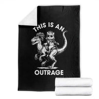 Dungeon Cat This Is An Outrage Throw Blanket Funny Princess Cat Riding Dinosaur - Wonder Print Shop