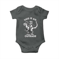 Dungeon Cat This Is An Outrage Baby Onesie Funny Princess Cat Riding Dinosaur - Wonder Print Shop