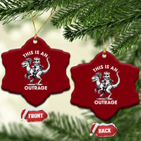 Dungeon Cat This Is An Outrage Ceramic Ornament Funny Princess Cat Riding Dinosaur - Wonder Print Shop