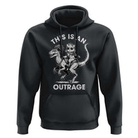 Dungeon Cat This Is An Outrage Hoodie Funny Princess Cat Riding Dinosaur - Wonder Print Shop