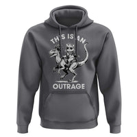 Dungeon Cat This Is An Outrage Hoodie Funny Princess Cat Riding Dinosaur - Wonder Print Shop