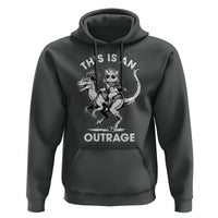 Dungeon Cat This Is An Outrage Hoodie Funny Princess Cat Riding Dinosaur - Wonder Print Shop