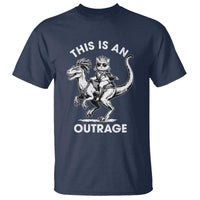 Dungeon Cat This Is An Outrage T Shirt Funny Princess Cat Riding Dinosaur - Wonder Print Shop