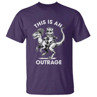 Dungeon Cat This Is An Outrage T Shirt Funny Princess Cat Riding Dinosaur - Wonder Print Shop