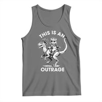 Dungeon Cat This Is An Outrage Tank Top Funny Princess Cat Riding Dinosaur - Wonder Print Shop