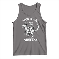Dungeon Cat This Is An Outrage Tank Top Funny Princess Cat Riding Dinosaur - Wonder Print Shop