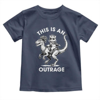 Dungeon Cat This Is An Outrage Toddler T Shirt Funny Princess Cat Riding Dinosaur - Wonder Print Shop
