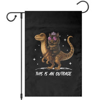 Dungeon Cat This Is An Outrage Garden Flag Funny Princess Kitten Dinosaur - Wonder Print Shop
