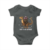 Dungeon Cat This Is An Outrage Baby Onesie Funny Princess Kitten Dinosaur - Wonder Print Shop
