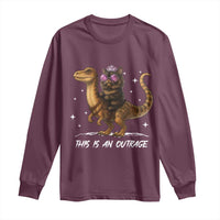 Dungeon Cat This Is An Outrage Long Sleeve Shirt Funny Princess Kitten Dinosaur - Wonder Print Shop
