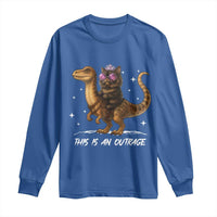 Dungeon Cat This Is An Outrage Long Sleeve Shirt Funny Princess Kitten Dinosaur - Wonder Print Shop