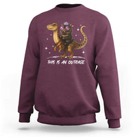 Dungeon Cat This Is An Outrage Sweatshirt Funny Princess Kitten Dinosaur - Wonder Print Shop
