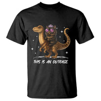 Dungeon Cat This Is An Outrage T Shirt Funny Princess Kitten Dinosaur - Wonder Print Shop