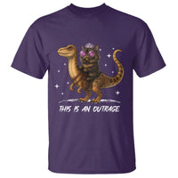 Dungeon Cat This Is An Outrage T Shirt Funny Princess Kitten Dinosaur - Wonder Print Shop
