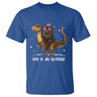 Dungeon Cat This Is An Outrage T Shirt Funny Princess Kitten Dinosaur - Wonder Print Shop
