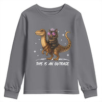 Dungeon Cat This Is An Outrage Youth Sweatshirt Funny Princess Kitten Dinosaur - Wonder Print Shop
