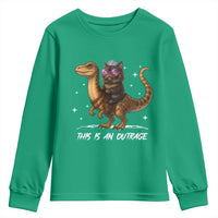Dungeon Cat This Is An Outrage Youth Sweatshirt Funny Princess Kitten Dinosaur - Wonder Print Shop
