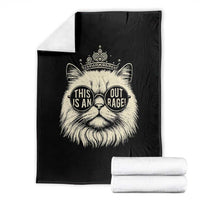Dungeon Cat This Is An Outrage Throw Blanket Funny Princess Kitten - Wonder Print Shop