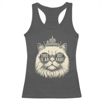 Dungeon Cat This Is An Outrage Racerback Tank Top Funny Princess Kitten - Wonder Print Shop