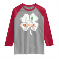 Funny Irish St Patrick's Day I Am The Redhead Raglan Shirt Vintage Clover Shamrock