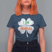 Funny Irish St Patrick's Day I Am The Redhead T Shirt For Women Vintage Clover Shamrock