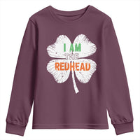 Funny Irish St Patrick's Day I Am The Redhead Youth Sweatshirt Vintage Clover Shamrock