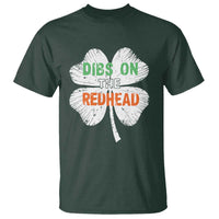 Funny Irish St Patrick's Day Dibs On The Redhead T Shirt Vintage Clover Shamrock