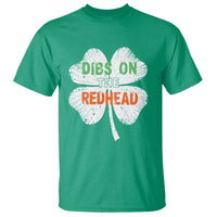 Funny Irish St Patrick's Day Dibs On The Redhead T Shirt Vintage Clover Shamrock