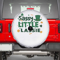 Funny St Patrick's Day Sassy Little Lassie Spare Tire Cover Shamrock