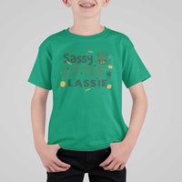 Funny St Patrick's Day Sassy Little Lassie T Shirt For Kid Shamrock