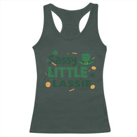 Funny St Patrick's Day Sassy Little Lassie Racerback Tank Top Shamrock