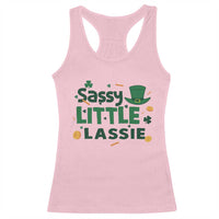 Funny St Patrick's Day Sassy Little Lassie Racerback Tank Top Shamrock