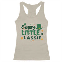 Funny St Patrick's Day Sassy Little Lassie Racerback Tank Top Shamrock