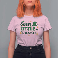 Funny St Patrick's Day Sassy Little Lassie T Shirt For Women Shamrock