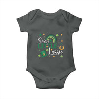 Funny Sassy Little Lassie Baby Onesie St Patrick's Day Shamrock Rainbow