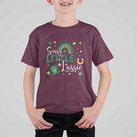 Funny Sassy Little Lassie T Shirt For Kid St Patrick's Day Shamrock Rainbow