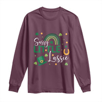 Funny Sassy Little Lassie Long Sleeve Shirt St Patrick's Day Shamrock Rainbow