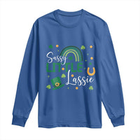 Funny Sassy Little Lassie Long Sleeve Shirt St Patrick's Day Shamrock Rainbow
