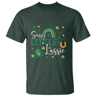 Funny Sassy Little Lassie T Shirt St Patrick's Day Shamrock Rainbow