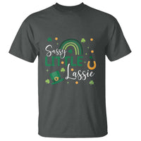 Funny Sassy Little Lassie T Shirt St Patrick's Day Shamrock Rainbow