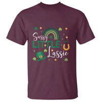 Funny Sassy Little Lassie T Shirt St Patrick's Day Shamrock Rainbow