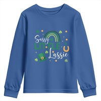 Funny Sassy Little Lassie Youth Sweatshirt St Patrick's Day Shamrock Rainbow