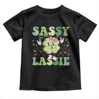Funny St Patrick's Day Sassy Little Lassie Toddler T Shirt Retro Groovy Clover