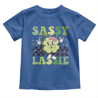 Funny St Patrick's Day Sassy Little Lassie Toddler T Shirt Retro Groovy Clover