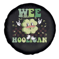 Funny St Patrick's Day Wee Little Hooligan Spare Tire Cover Retro Groovy Clover