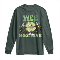 Funny St Patrick's Day Wee Little Hooligan Long Sleeve Shirt Retro Groovy Clover