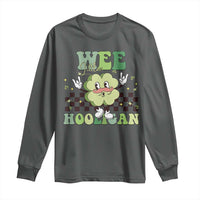 Funny St Patrick's Day Wee Little Hooligan Long Sleeve Shirt Retro Groovy Clover