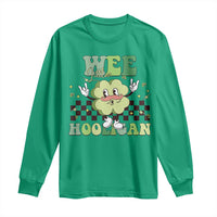 Funny St Patrick's Day Wee Little Hooligan Long Sleeve Shirt Retro Groovy Clover