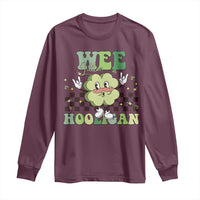 Funny St Patrick's Day Wee Little Hooligan Long Sleeve Shirt Retro Groovy Clover